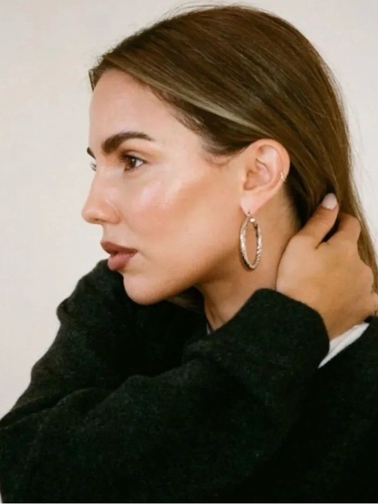 Rumored Jewelry - Rumored Cher silver  Textured Twist Hoop Earrings